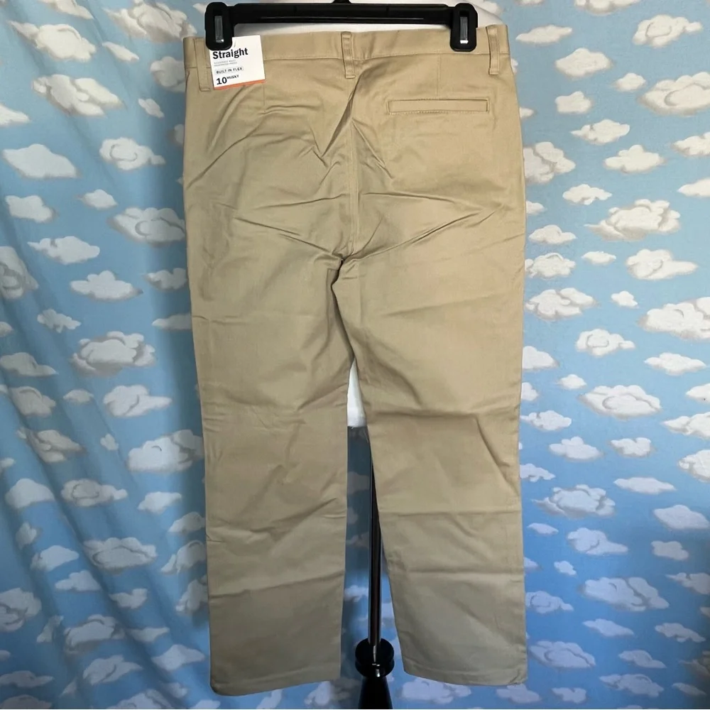 Old Navy Straight built-in flex uniform‎ pants khaki Size 10 husky